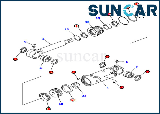 kopen 707-98-32570 van de Verbindingskit service kits for komatsu van de bladcilinder de Modellenmateriaal pc45mr-3 pc55mr-3 online manufacture