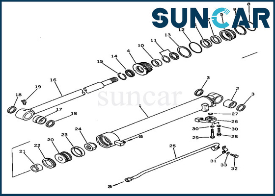 kopen Pc60u-3 KOMATSU 201-63-33300 2016333300 Wapencilinder die Kit Hydraulic Replacement Seal Kits verzegelen online manufacture