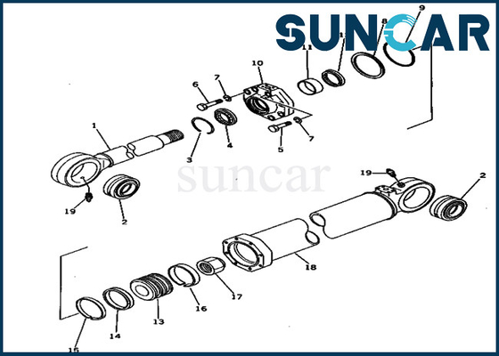 kopen Pc650-1 van de de Emmerolie van KOMATSU de Verbindingsuitrusting 209-63-76500 2096376500 Verzegelende Uitrustingen van de Cilindervervanging online manufacture