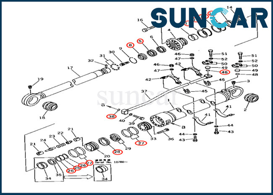 kopen 707-99-77240 de Verbindingsreparatie Kit For Excavator Komatsu pc650-3 pc650lc-5 pc710-5 van de 7079977240 Wapencilinder online manufacture