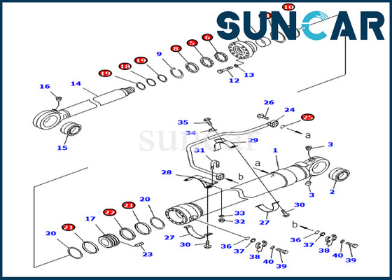 KOMATSU 707-99-69690 de Verbinding Kit For Models pc750-7 van de 7079969690 Emmercilinder Versie pc800-8 Overzee