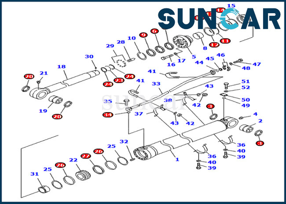 707-99-68660 de Verbinding Kit Hydraulic Cylinder For pc750se-7 van de wapenreparatie pc800-7 KOMATSU Versie Overzee