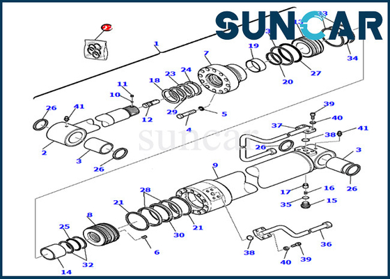 707-99-27740 van de de Olieverbinding van de 7079927740 Wapencilinder het 2-stuk van Kit For Boommodel pc75r-2 pw75r-2 KOMATSU