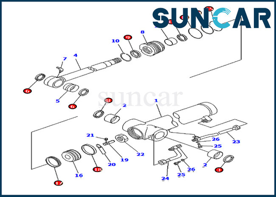 707-98-36630 7079836630 pc75uu-3 van de de Olieverbinding van de Wapencilinder het Materiaalbinnenstee gedeelten van Kit Service Kits For Komatsu