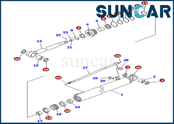 707-98-35310 de Verbinding Kit Fits For van de 7079835310 Wapencilinder pc78us-8 pc78mr-6 pc88mr-6 Binnenstee gedeelten van KOMATSU