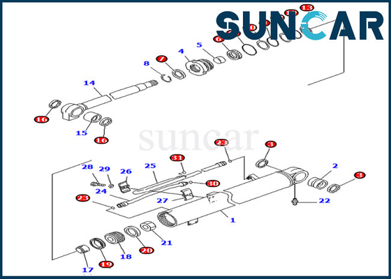 707-98-36700 Boom 7079836700 die Kit Hydraulic Cylinder For pc78mr-6 pc78us-6 Modellen KOMATSU verzegelen