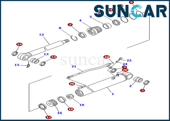 Van de de Olieverbinding van de boomschommeling Uitrusting 707-98-41330 7079841330 Cilinderreparatie Kit Fits pc78mr-6 pc88mr-6 KOMATSU