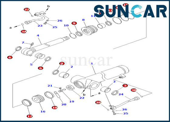 Binnenstee gedeelten 707-98-36710 de Verbinding Kit Hydraulic Cylinder Fits Komatsu pc78uu-6 van de 7079836710 Wapenreparatie