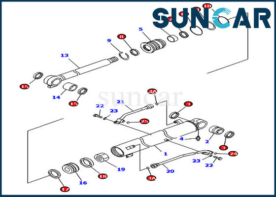 Pc78uu-6 pc78uu-8 KOMATSU 707-98-43300 de Verbinding Kit Excavator Replacement Kits van de 7079843300 Boomcilinder