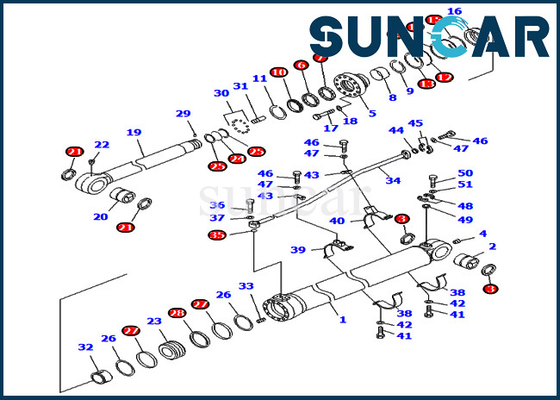 707-99-68470 7079968470 Wapengraafwerktuig Seal Kit Hydraulic Cylinder Fits Komatsu pc800lc-8 pc850-8