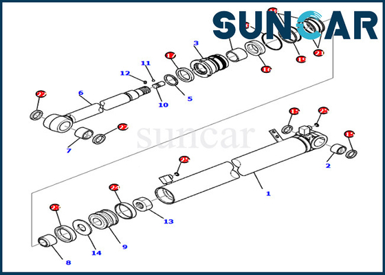 De wapendienst Kit Parts 707-98-28910 7079828910 Cilinderverbinding Kit For pc80mr-3 pc80mr-5 KOMATSU