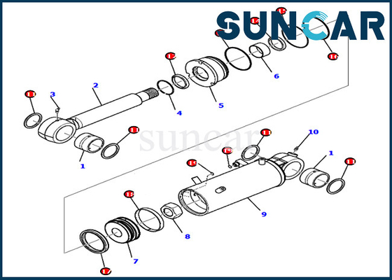 Pc80mr-3 KOMATSU 707-98-42710 de Verbinding Kit Hydraulic Cylinder van de 7079842710 Bladvervanging