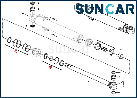 De Uitrustingen VOE15016598 VOE 15016598 van de boomverbinding Uitrustingen van de de Cilindervervanging van EC35C ECR48C SUNCARVO.L.VO de Hydraulische