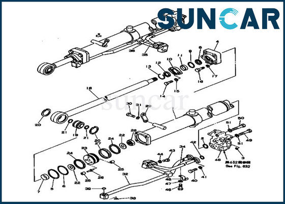 Van de de Cilinderverbinding van de bladlift de Hydraulische van de Uitrustings 175-63-05180 Cilinder Dienst Kit For Komatsu d150a-1 d155a-1