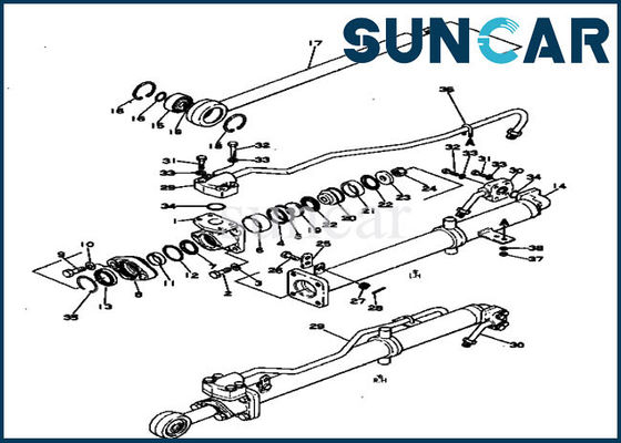 101-870-0510 de hydraulische de Vervangingsuitrustingen van de Bladverbinding past d20a-3 KOMATSU Bulldozer