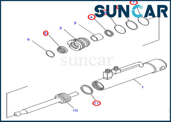 707-99-11050 Pin Puller Hydraulic Cylinder Seal Kit Fits d375a-2 KOMATSU