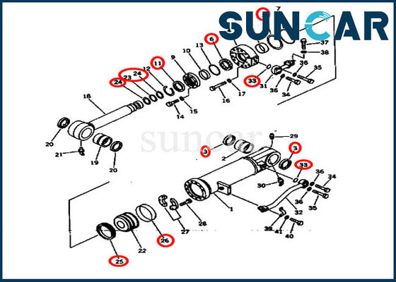 SUNCAR-Uitrusting 707-99-64405 7079964405 van de Verbindingsvervanging voor d275a-2 KOMATSU