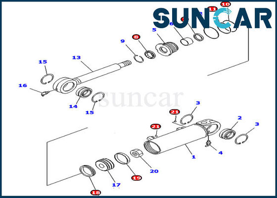 707-98-24710 7079824710 Uitrustingen van de de Cilinderverbinding van Schuine standkomatsu Hydraulische voor D39EX-21 D39PX-21