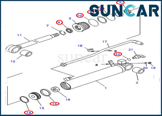 707-98-23080 de in orde makende Verbinding Kit For Bulldozer d31e-20 d31p-20 KOMATSU van de Cilinderreparatie
