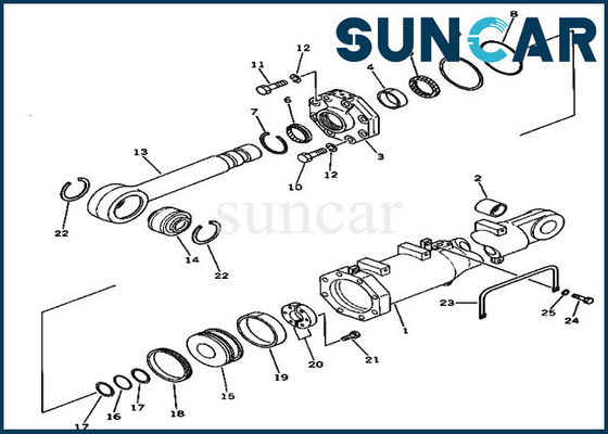 707-98-56610 van de Verbindingsuitrustingen van de bladlift de Cilinderreparatie Kit Fits d375a-2 de Bulldozer van KOMATSU