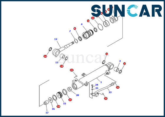 707-98-03570 de Verbinding Kit Komatsu van de boomcilinder pc09-1 de dienstuitrusting van Graafwerktuiginner parts