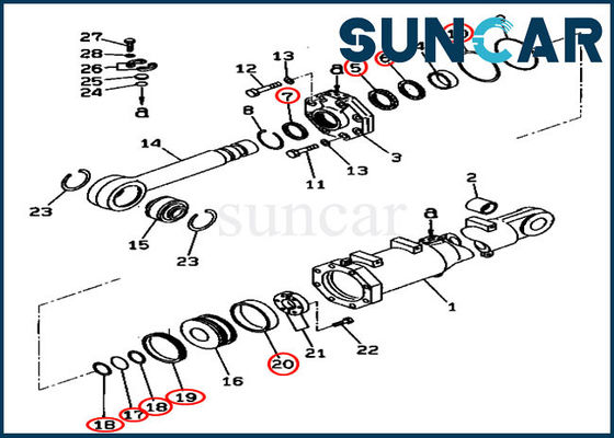 D375a-3D van de de Schuine standcilinder van het Bulldozer 707-99-74420 Blad van de Vervangingsuitrustingen de Dienstuitrusting van KOMATSU