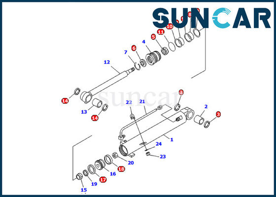 707-98-11230 de Uitrustingen van het Graafwerktuigboom cylinder seal van KOMATSU een pc08uu-1-Model binnenvervanging
