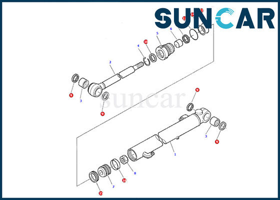 De Dienstuitrusting pc07-2 van KOMATSU van 878000377 de Verbindingsuitrustingen van de Wapencilinder Modelrepair oil seal-Pakkingsuitrusting