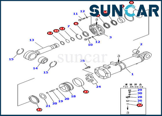 707-99-74460 de Cilinder die van de bladschuine stand Kit Komatsu Service Kit For-Hoogtebulldozer d375a-3 verzegelen