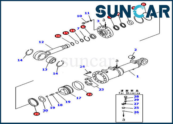 707-99-81010 bladschuine stand 7079981010 van de de Cilinderverbinding van KOMATSU de Reparatie Kit For Pitch Dozer