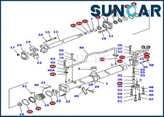 707-98-56625 de Cilinderverbinding Kit Dozer Service Kit For d375a-3 D375A-5D KOMATSU van de bladlift