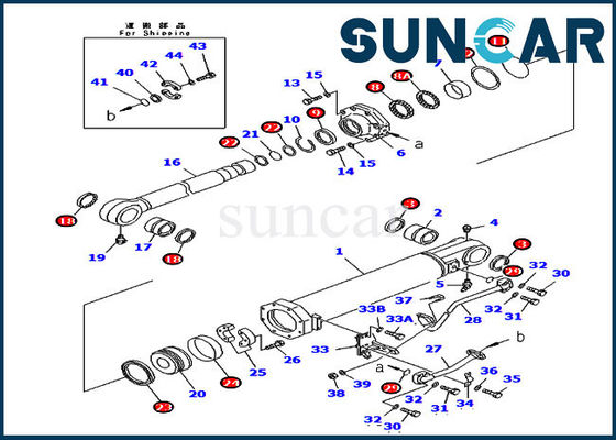 D375a-5 KOMATSU 707-99-74020 van de de Cilinderverbinding van de 7079974020 Schulpzaagschuine stand Hydraulische de Reparatieuitrusting