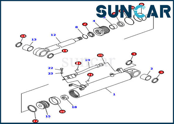 KOMATSU 707-98-24700 de Dienst Kit For Crawler Dozer Models D39EX-21 van de 7079824700 Liftcilinder