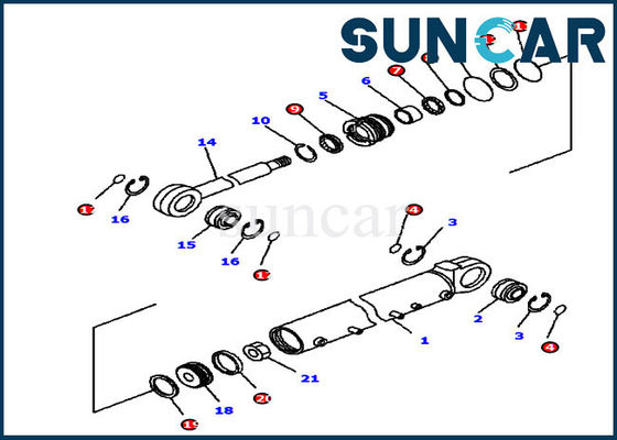 De Verzegelende Uitrusting van Kit Blade Angle Hydraulic Cylinder van de bulldozer 707-99-42530 KOMATSU Dienst