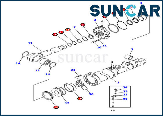 Verzegelende uitrusting 7079984200 de de Cilinderdienst Kit Fits Bulldozer Models d475a-5 van KOMATSU van de Bladschuine stand