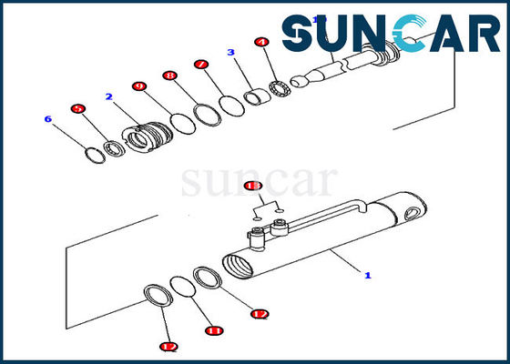 707-98-11350 Hydraulische de Cilinderverbinding Kit Fits Komatsu d375a-6 d475a-5 van de speldtrekker