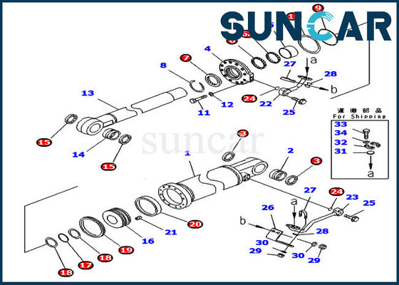 D475A-5E0 van de de Verbindingsreparatie van de schuine standcilinder Uitrusting 707-99-77620 Hydraulische de Vervangingsuitrustingen van KOMATSU