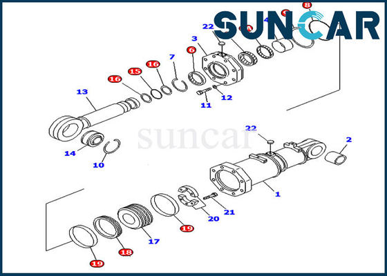 D575a-2 d575a-3 Dubbele de Verbindingsuitrusting 707-98-95430 van de Schuine standcilinder de Dienstuitrustingen van Bulldozerkomatsu