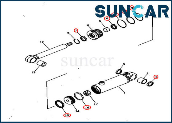 707-98-22070 7079822070 Pin Puller Cylinder Seal Kits voor d575a-3 d575a-3-m KOMATSU