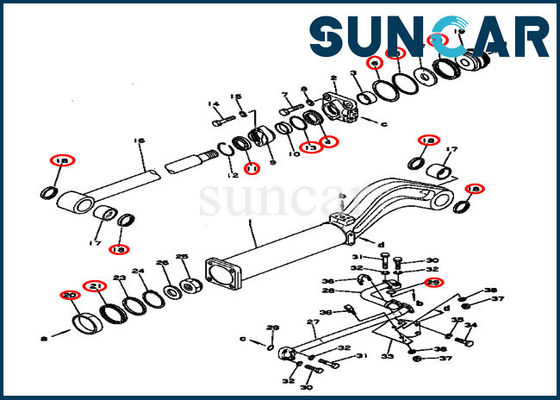 131-63-05020 van de Dienstuitrusting 131-63-05020 van de stortplaatscilinder de Reparatieverbinding Kit For D53S-16 KOMATSU
