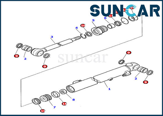 878000203 de Verbindingsuitrustingen van de wapencilinder voor KOMATSU pc20-7 de Reparatie van Graafwerktuigoil sealing gasket