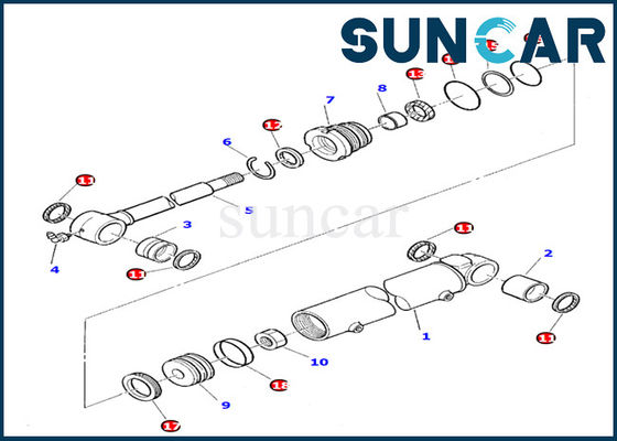 878000392 de de Cilinderdienst Kit For Komatsu pc10-7 van de boomschommeling de Verbindingsuitrusting van de pc20-7 Vervangingspakking
