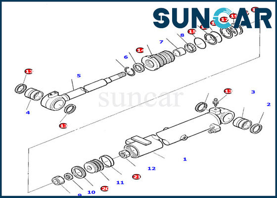 878000394 de hydraulische Verbinding Kit Fits Komatsu pc10-7 van de Boomcilinder de Vervanging van Graafwerktuiginner oil seal