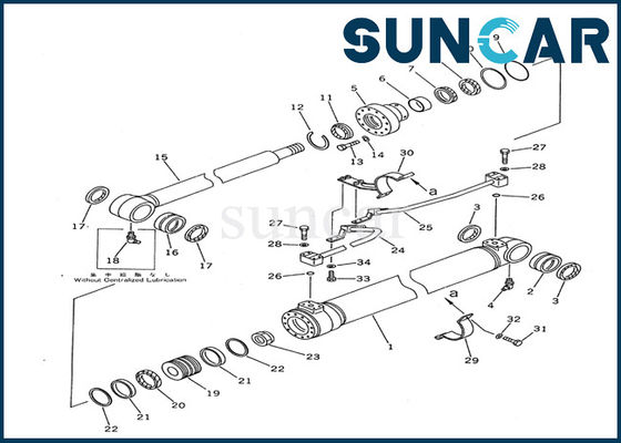 707-98-36200 de Verbinding Kit Komatsu Equipment Models pc100-5 van de boomcilinder de Binnenuitrusting van de Reparatiedienst