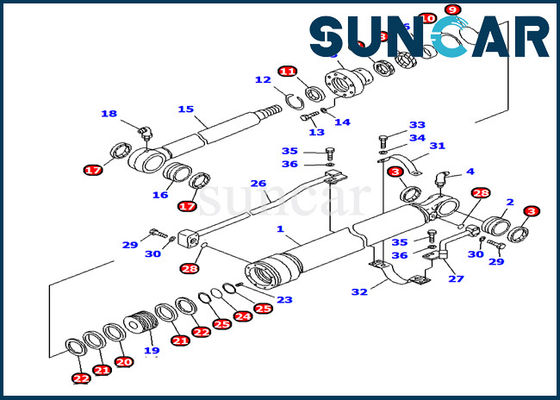 707-99-69620 de hydraulische Uitrustingen KOMATSU pc1000-1 Verbinding Kit Inner Parts van de Reparatieverbinding van de Wapencilinder