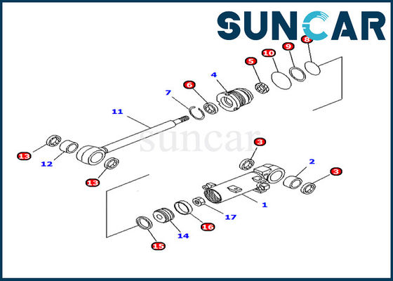 707-98-11240 OEM van KOMATSU van de de Liftcilinder van het Delenblad de Dienstuitrusting pc10mr-1 Graafwerktuig Inner Parts