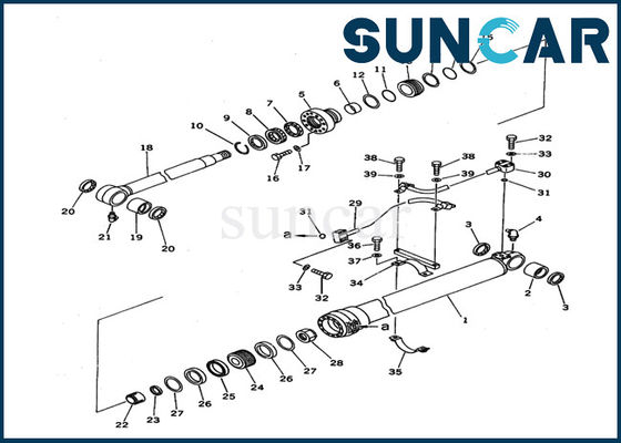 707-99-37610 van de de Boomcilinder van KOMATSU de Reparatie Kit Excavator Cylinder Sealing Kit past pc100n-6 Binnenstee gedeelten