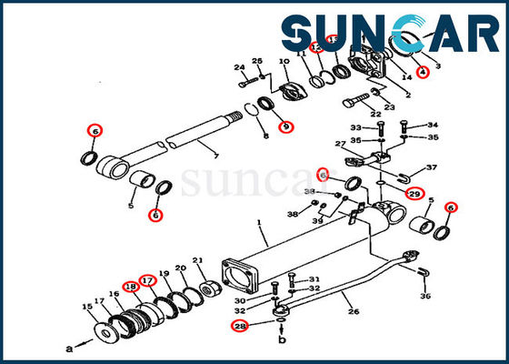 135-63-05050 de Cilinder die van KOMATSU Kit Standard Size Bulldozer Lift-de Uitrusting van de Reparatieverbinding verzegelen