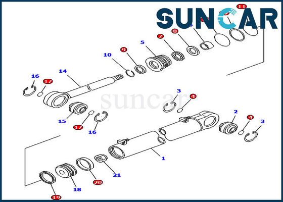 707-99-35170 de Dienst Kit Hydraulic Oil Seal Kit van de hoekcilinder voor het Kruippakjebulldozer van D61EX-12 KOMATSU