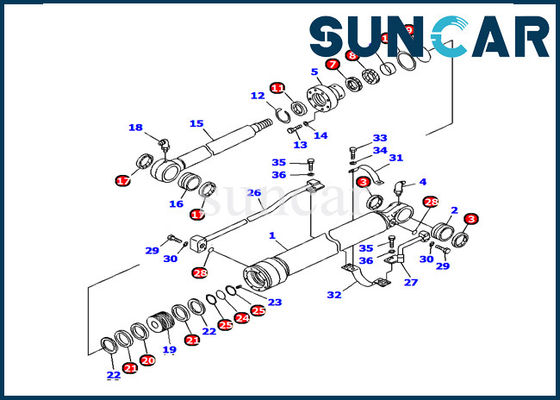 707-98-36240 emmercilinder die Kit Komatsu Seals pc120-6 verzegelen Modelinner repair kit